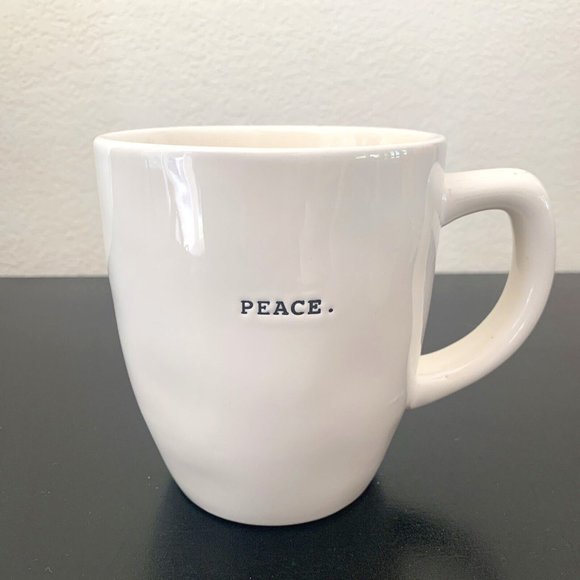 Rae Dunn Typewriter Font PEACE big Coffee Mug Cup Artisan Collection by Magenta - Picture 1 of 6
